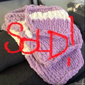 SOLD! Handmade Sugar Plum Chunky Baby Blanket Collection.